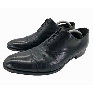 To Boot New York Shoes Mens Size 10.5 Black Leather Cap Toe Oxford Made In Italy